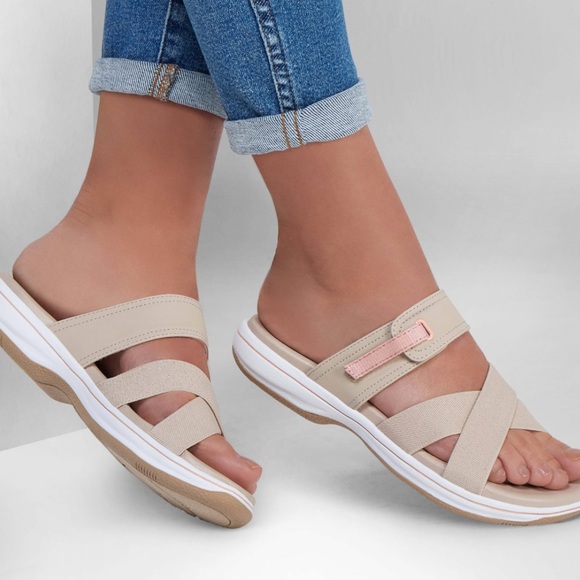 Skechers Women's Relaxed Fit: Bayshore cream peach sandals SZ 8. RR1 - Picture 2 of 10